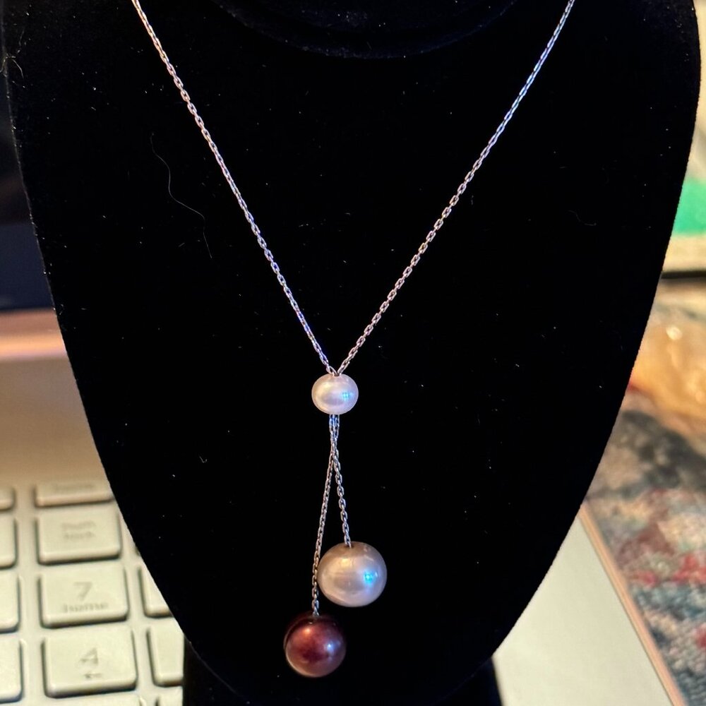 8" length 925 Italy Sterling Silver Lariat Necklace